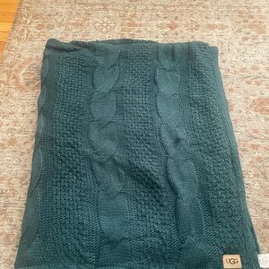 UGG Teal Cable Knit Throw